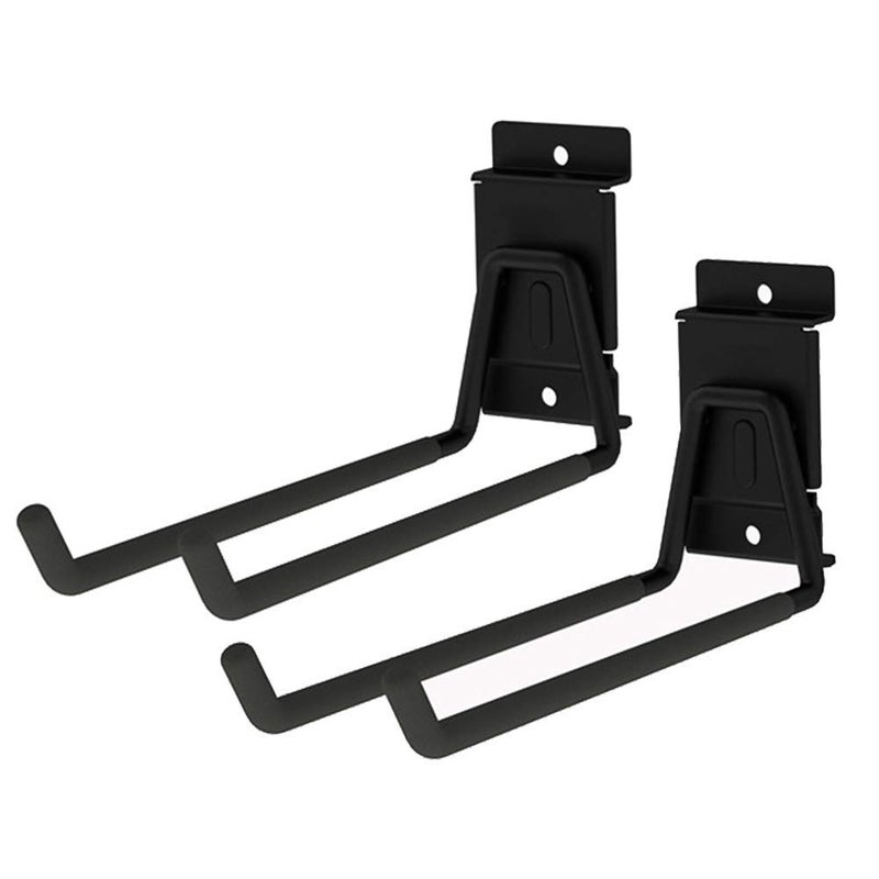 HOSKO Heavy Duty Garage Storage Slatwall Double Hooks for Ladders, Wall Mounted 9â€™â€™ Tool Holder Utility U Hanger Organizer for Bike Bicycle Garden Hose and Folding Chairs (Black) - Image 1